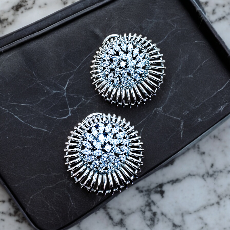 White Rotunda Oversized Studs