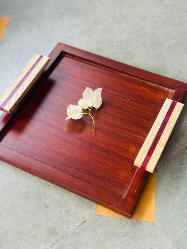 WOODEN STRIPPED TRAY