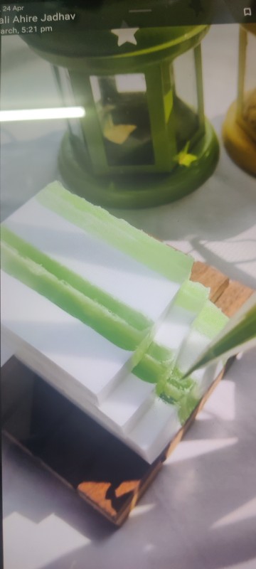 Green stripes soap