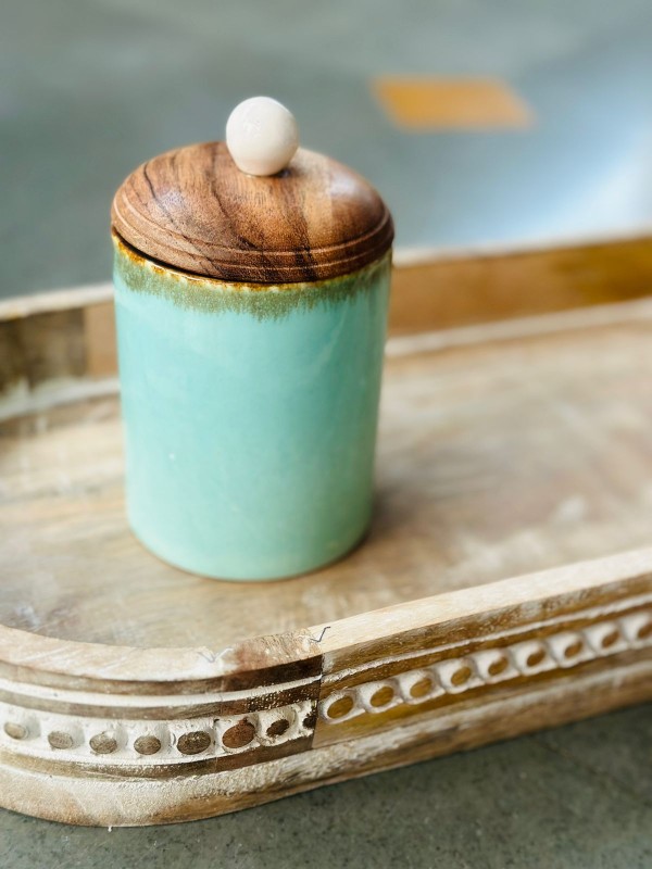 MINT GREEN CERAMIC JARS