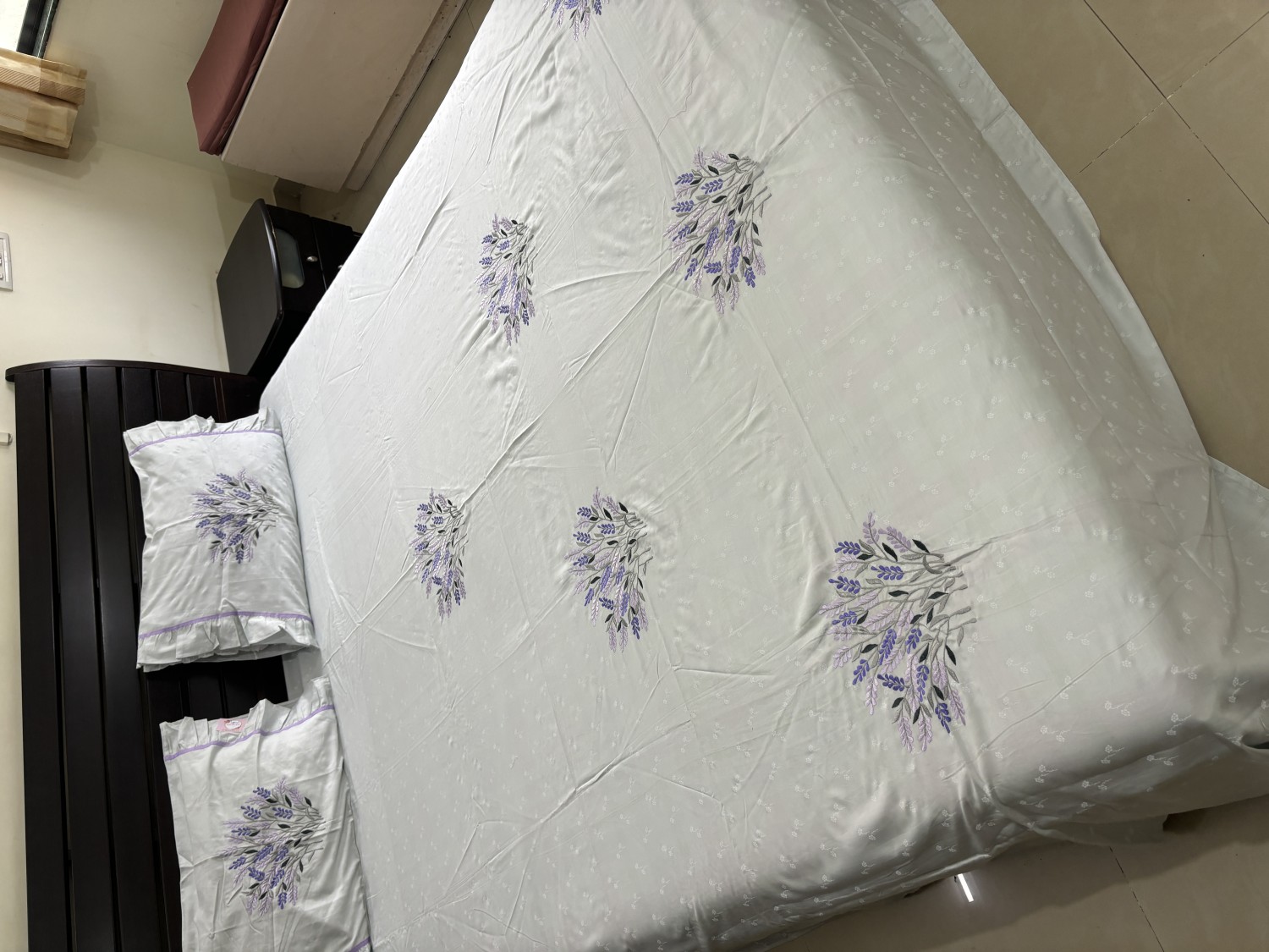 Embroidered bedcover