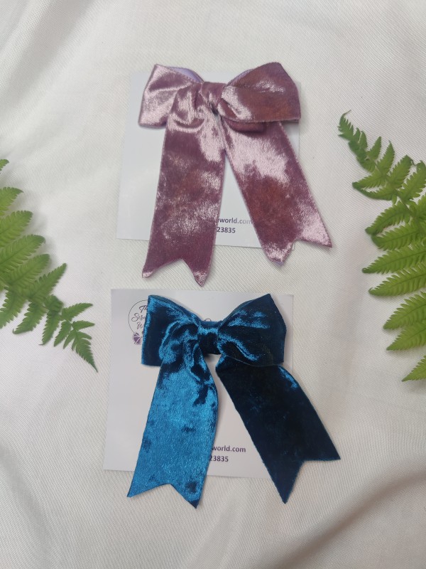 Assorted Velvet Hair bow(pack of 2)