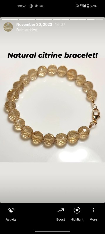 Natural faceted citrine bracelet