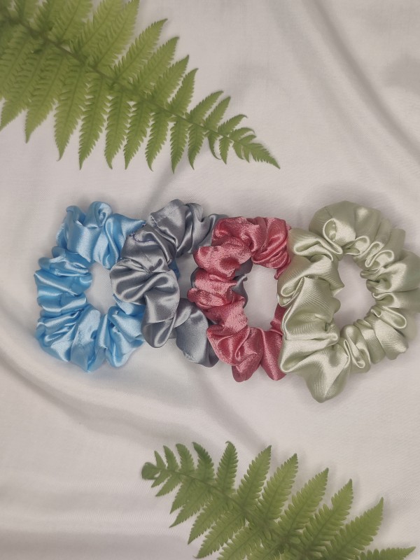 Assorted Plain Scrunchies Pack of 4