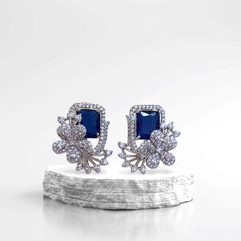 Deep Blue Ornate Studs