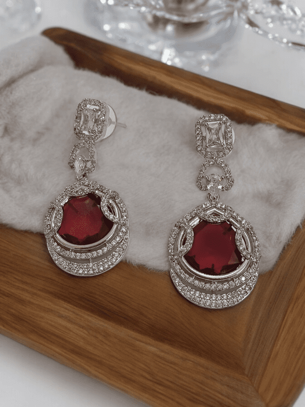 Maroon Moon Earrings