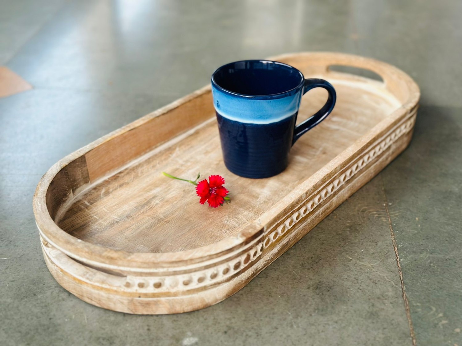 WOODEN OVAL TRAY