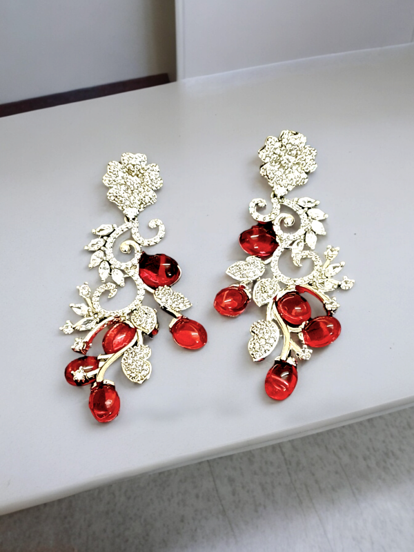 Red Grapevine Earrings