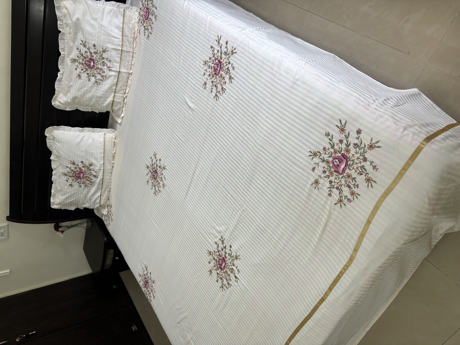 Embroidered bedcover