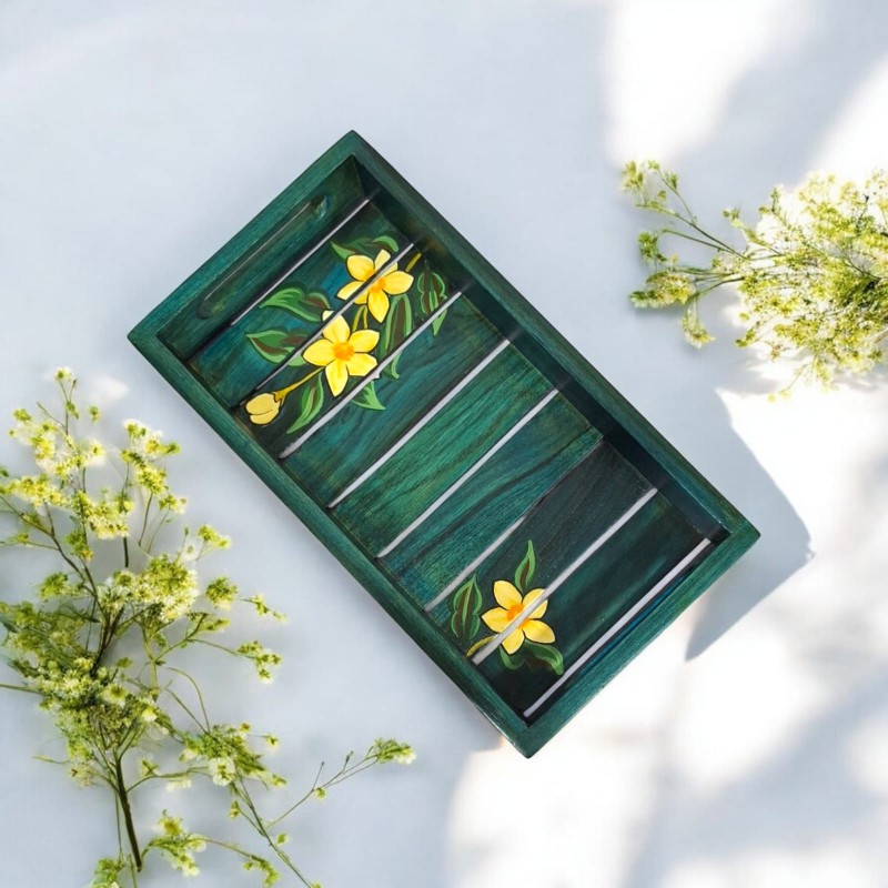 WOODEN HANDPAINTED TRAY